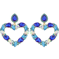 GEMSTONE HEART DROP EARRINGS